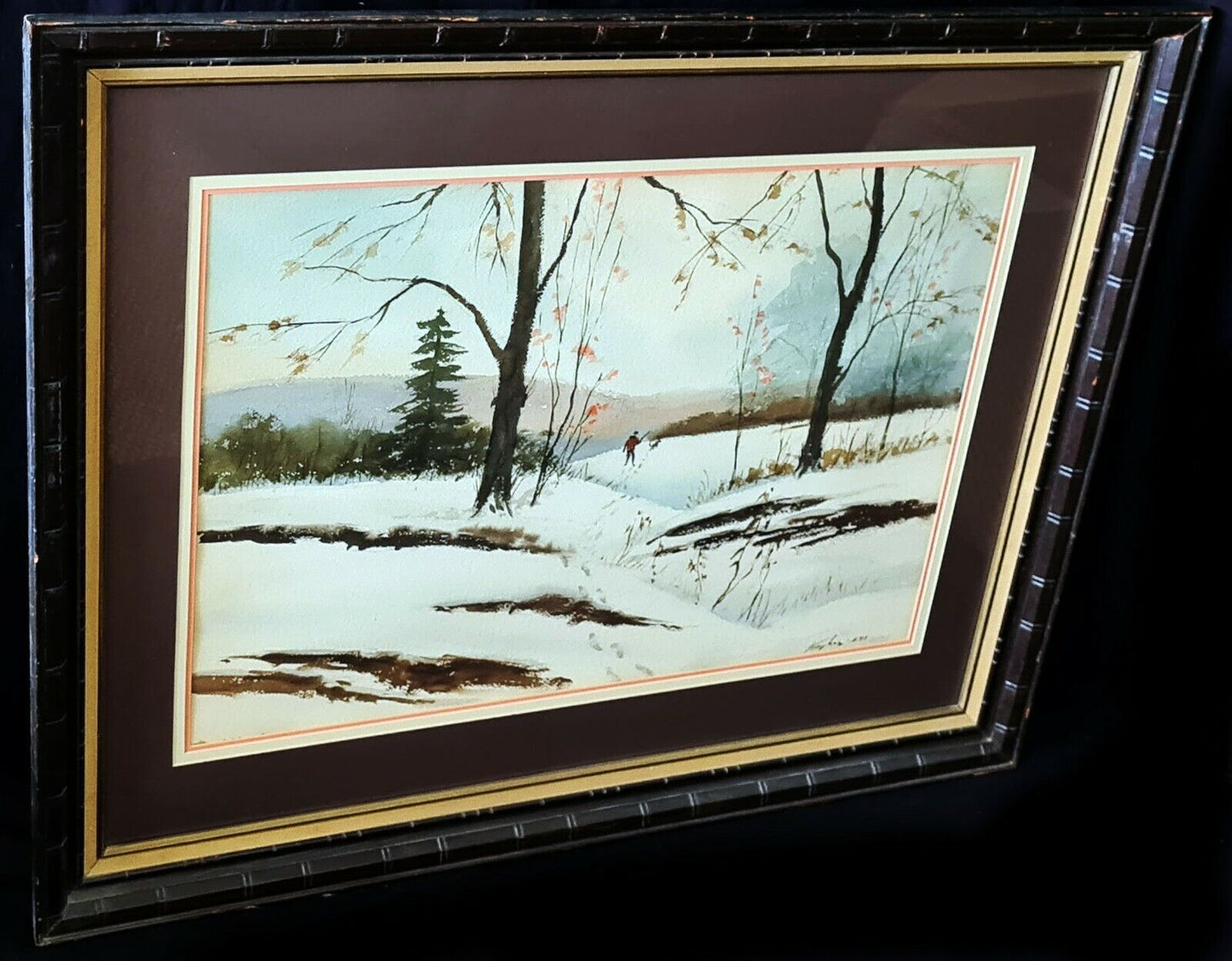 '80sUS Watercolor Painting Vermont Hunter Charles Ross Kinghan (1895-1984)(KiA)