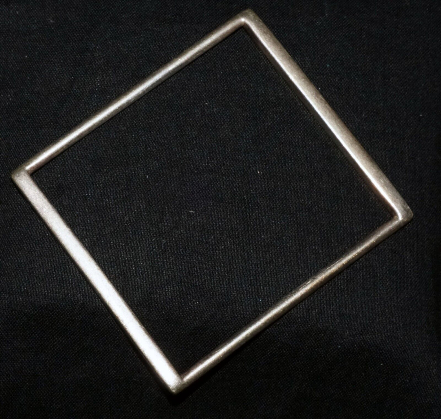 Vintage Modernist Unmarked Silver Square Bangle Bracelet unsigned (WoJ)