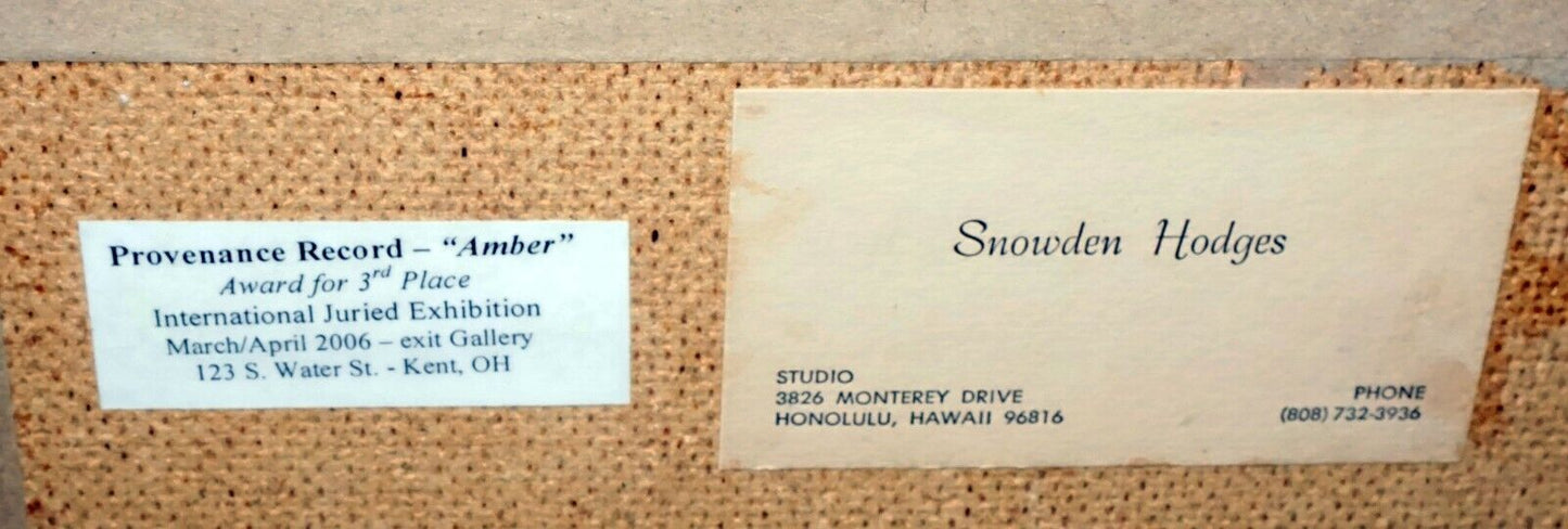 Hawaii Framed Oil Painting Female Nude "Amber w. Attitude" by Snowden Hodges (Sh