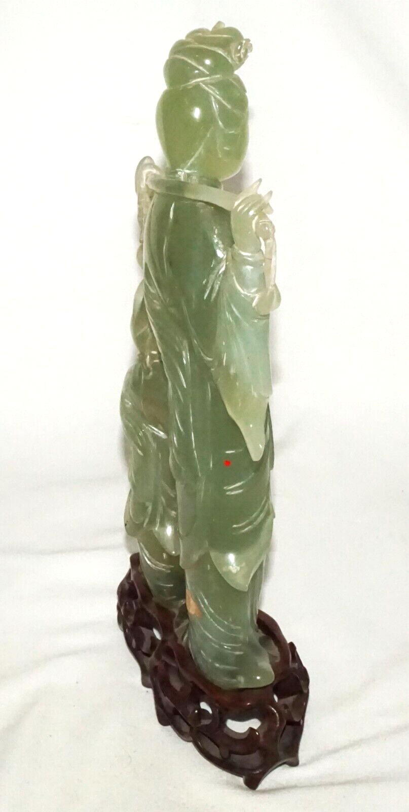 Vintage Chinese Soapstone Carved Robed Female & Male Figure Sculpture (WiR)
