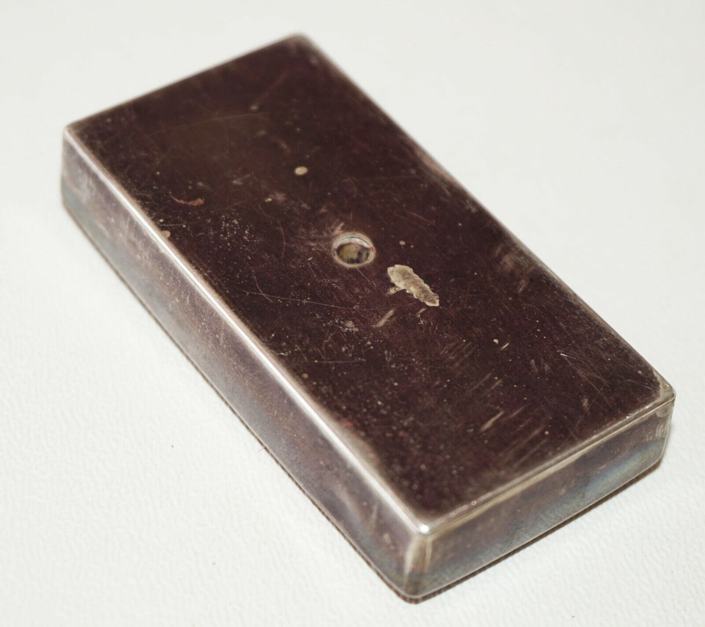 Antique Japanese Unmarked Silver Rectangular Water Dropper & Frame (NiT)