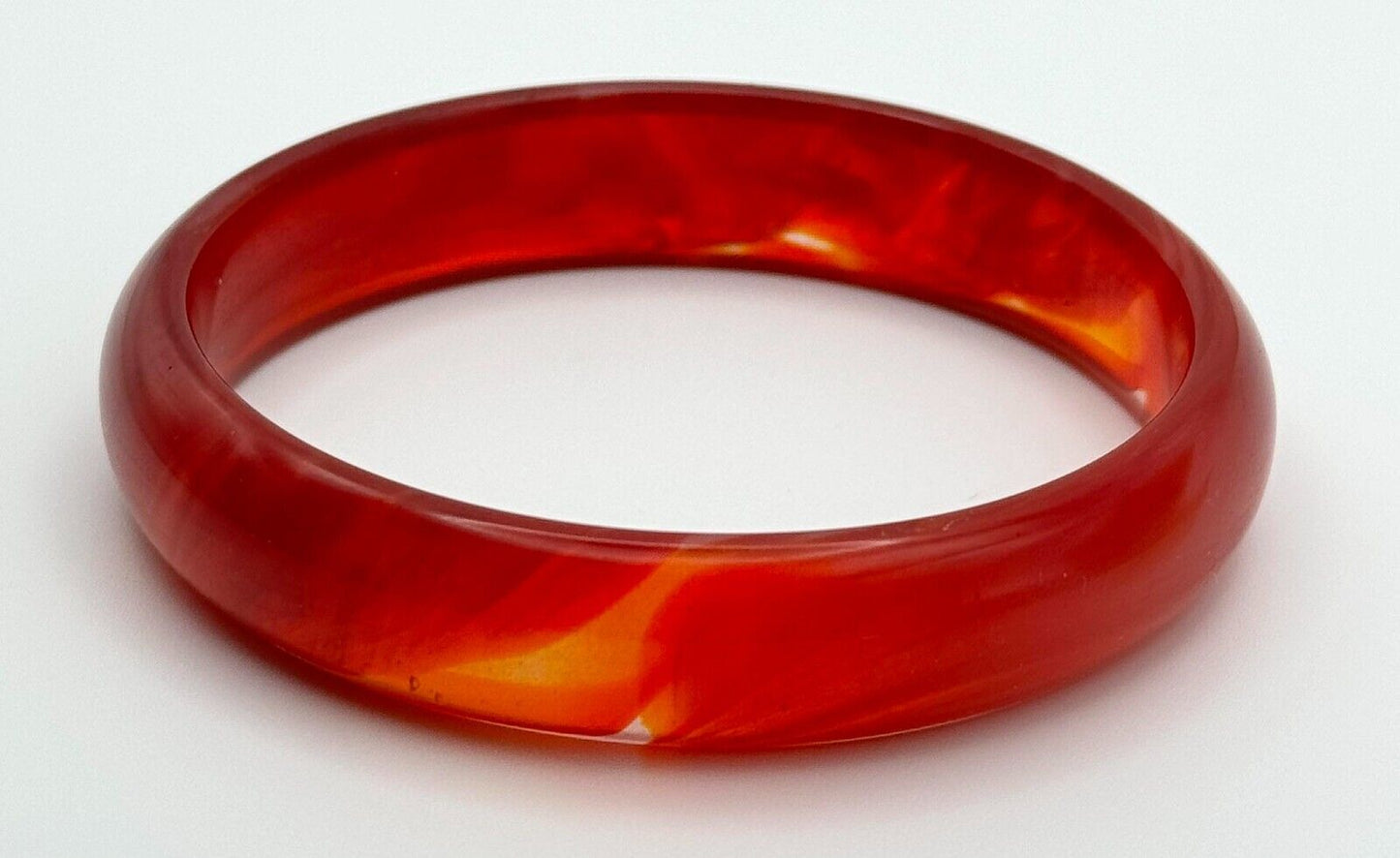 Vintage Red Agate Bangle Bracelet 14mm (1450)