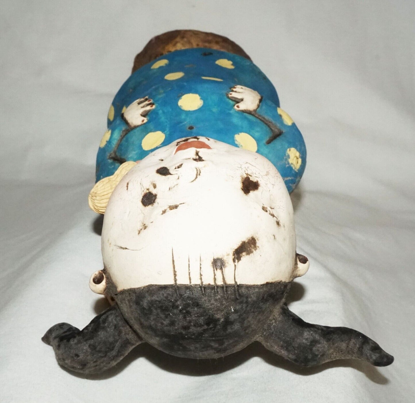 Contemp. Hawaii Pottery Sculpture Ponytail & Love Tattoo Girl by Jo Rowley (CuM)