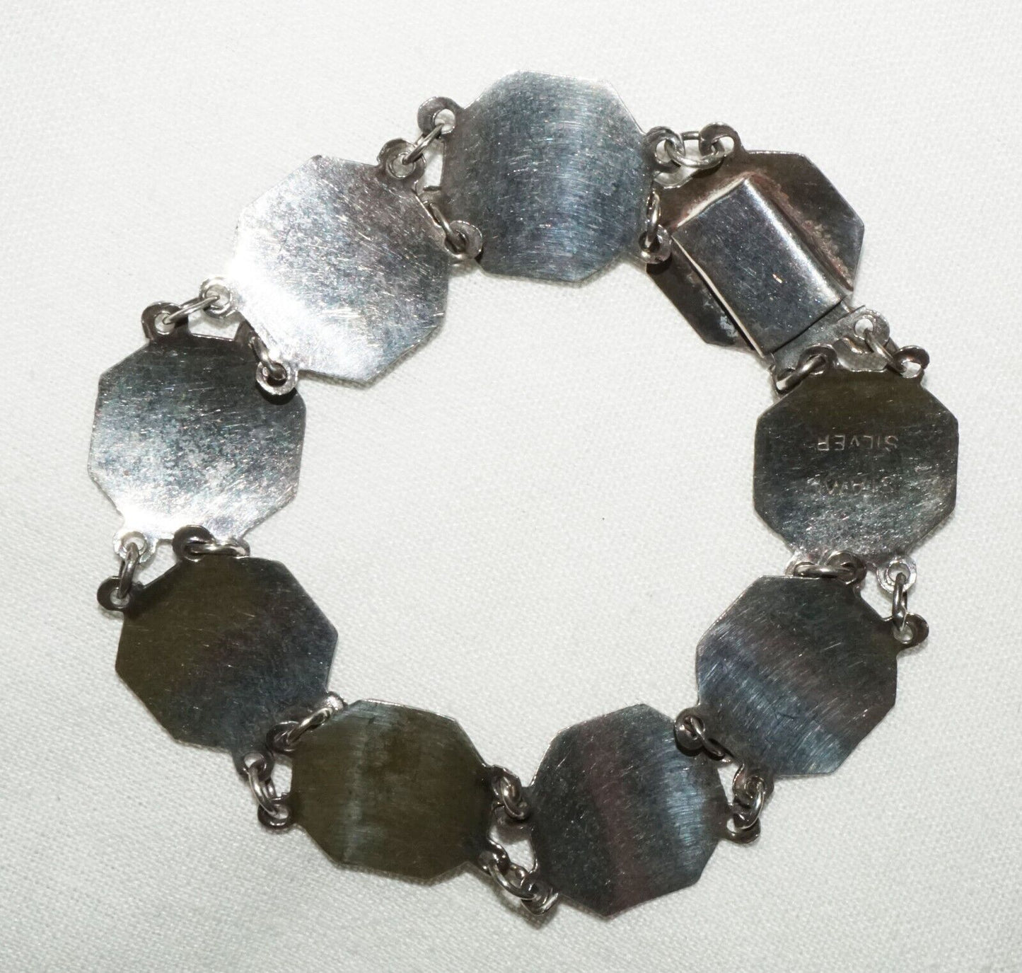 Vintage Thai Silver & Enamel Niello Ware Bracelet w. Dancer Motifs (WoJ)