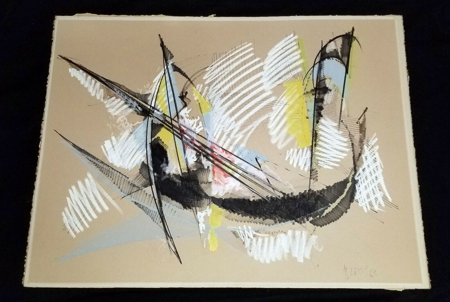 1962 French Untitled Abstract Painting by Roger Lersy (1920-2004) (AHB)