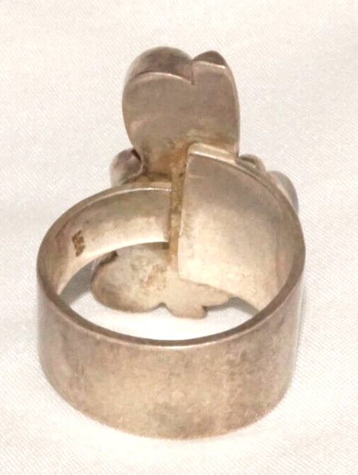 Vintage Sterling Ring Accented w Tanzanite, Garnet & Moonstone Adjust Sz (LoC)L2