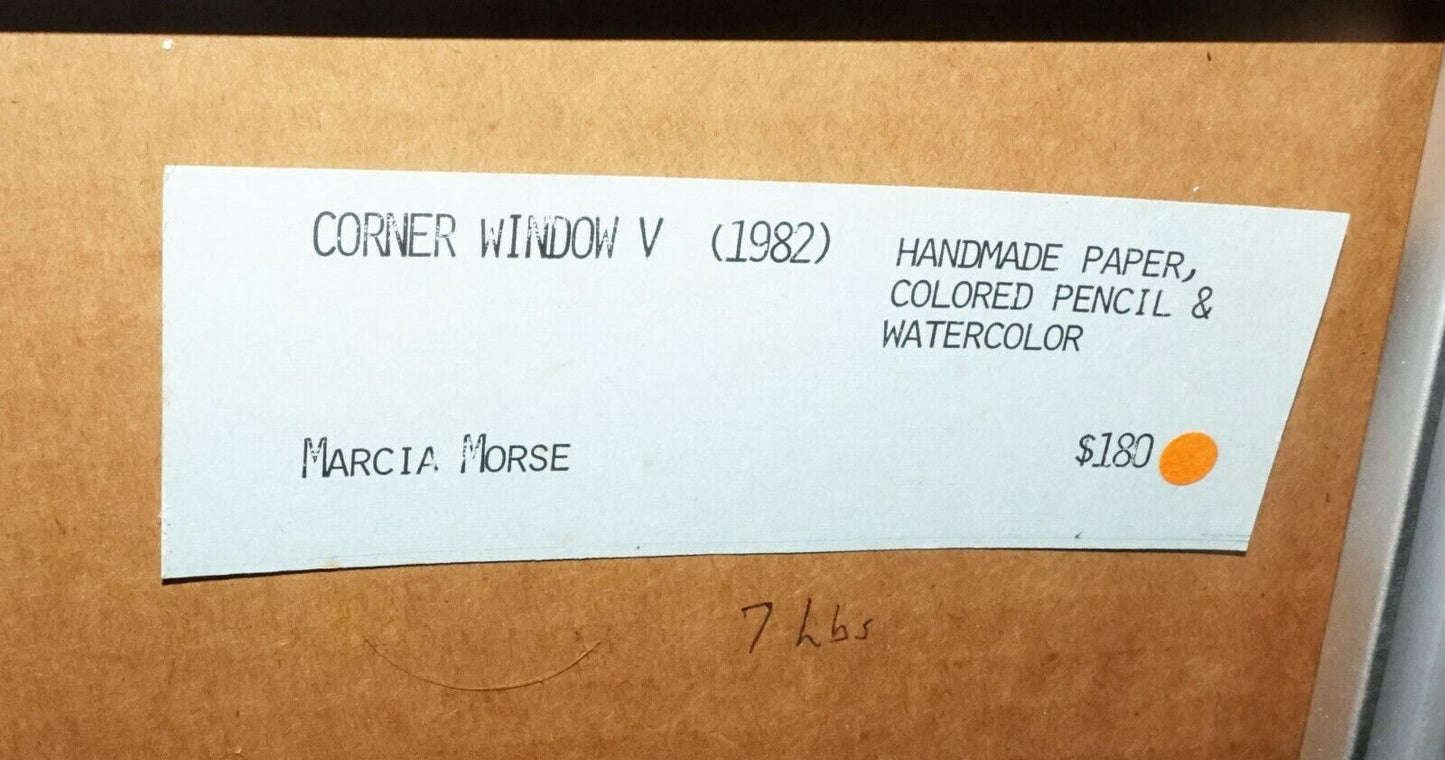 1982 Hawaii Handmade Paper Collage "Corner Window III" by Marcia Morse (***)