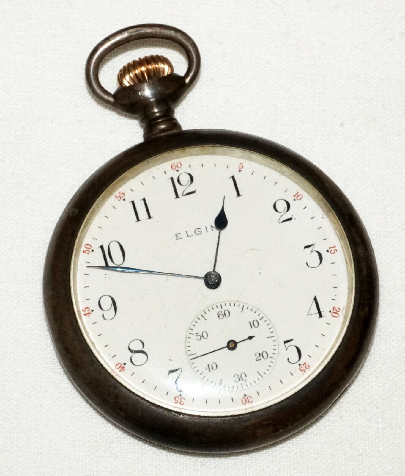 1911 US Sterling Silver Open Face Manual Movement Pocket Watch by Elgin (KoM)