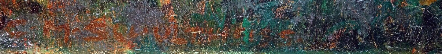 1918 German Oil Painting "The Oak" by Carl Max Schultheiss (1885-1961) (Rud)
