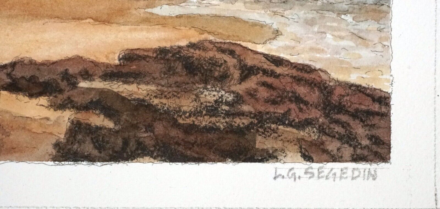 Hawaii Watercolor Painting Outrigger Canoes on the Beach by Larry Segedin #194