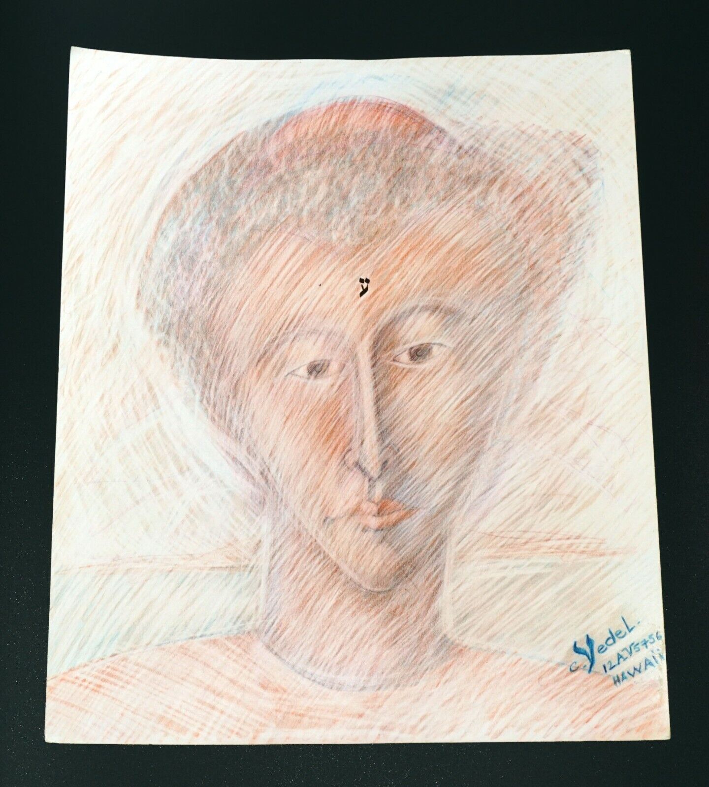France Hawaii Outsider Art Mixed Media Painting Figure by Claude Vedel (EtJ)#2
