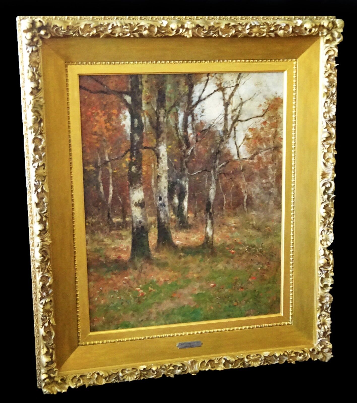 1880s German/US/NY Oil Painting "Autumn Tints" by Max Weyl (1837-1914) (Leh)