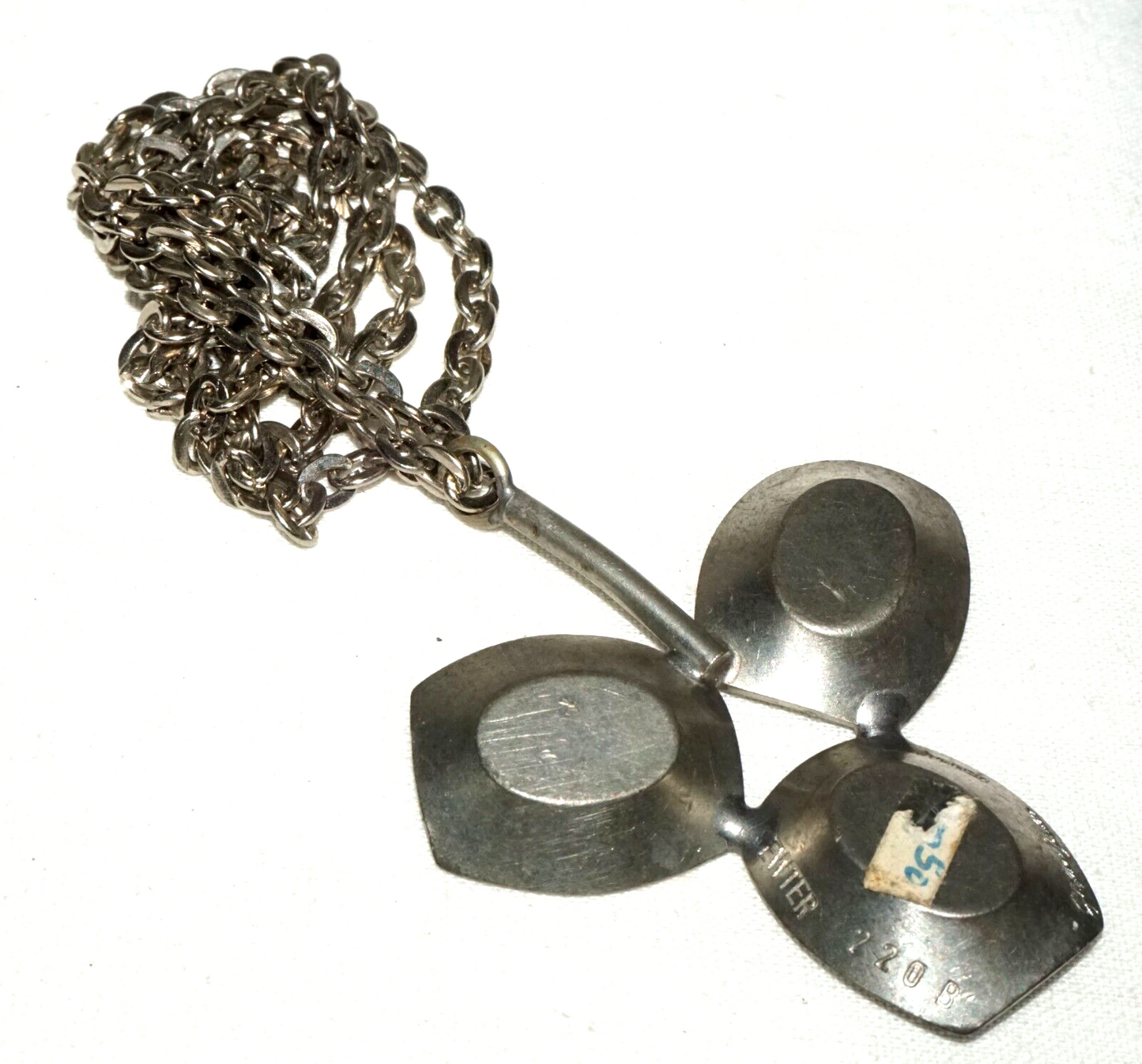 Denmark Mid Century Modern Pewter Necklace and Pendant by Jorgen Jensen (TuD)