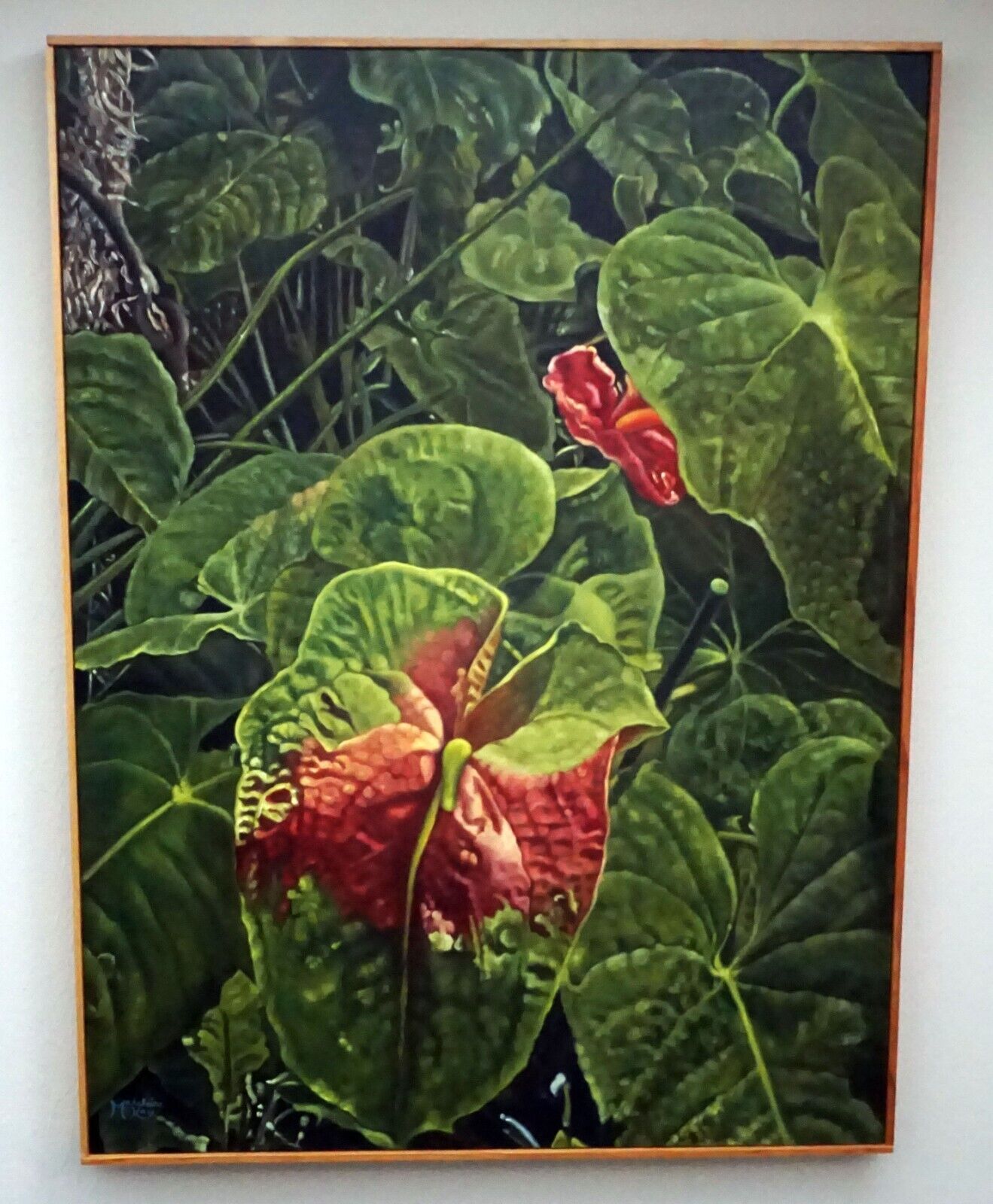 Hawaii Classic Realism Style Oil Painting Anthurium Obake Madeleine McKay (McM)