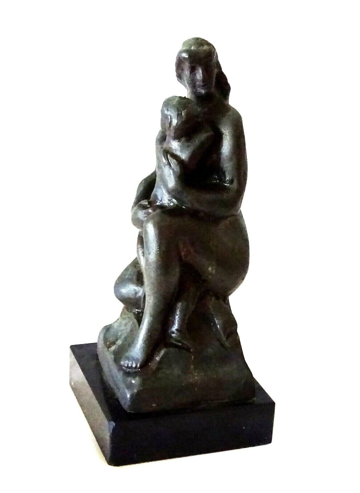 1926 US Sterling Silver Sculpture Mother & Child William Zorach (1887-1966)(New)