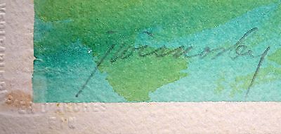 1970s Hawaii Abstract WC Painting "Landscape" by John Wisnosky (1940-2006) (Hos)