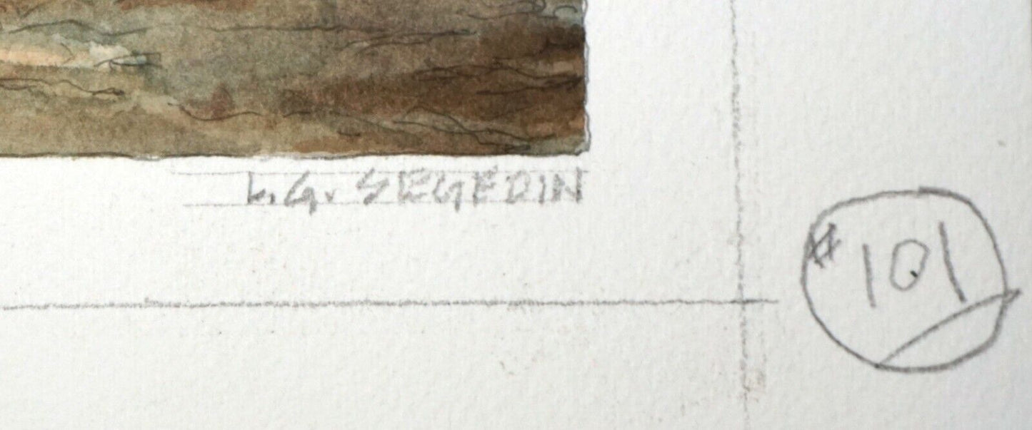 Hawaii Watercolor Painting "West Oahu Beach" by L. Segedin #101