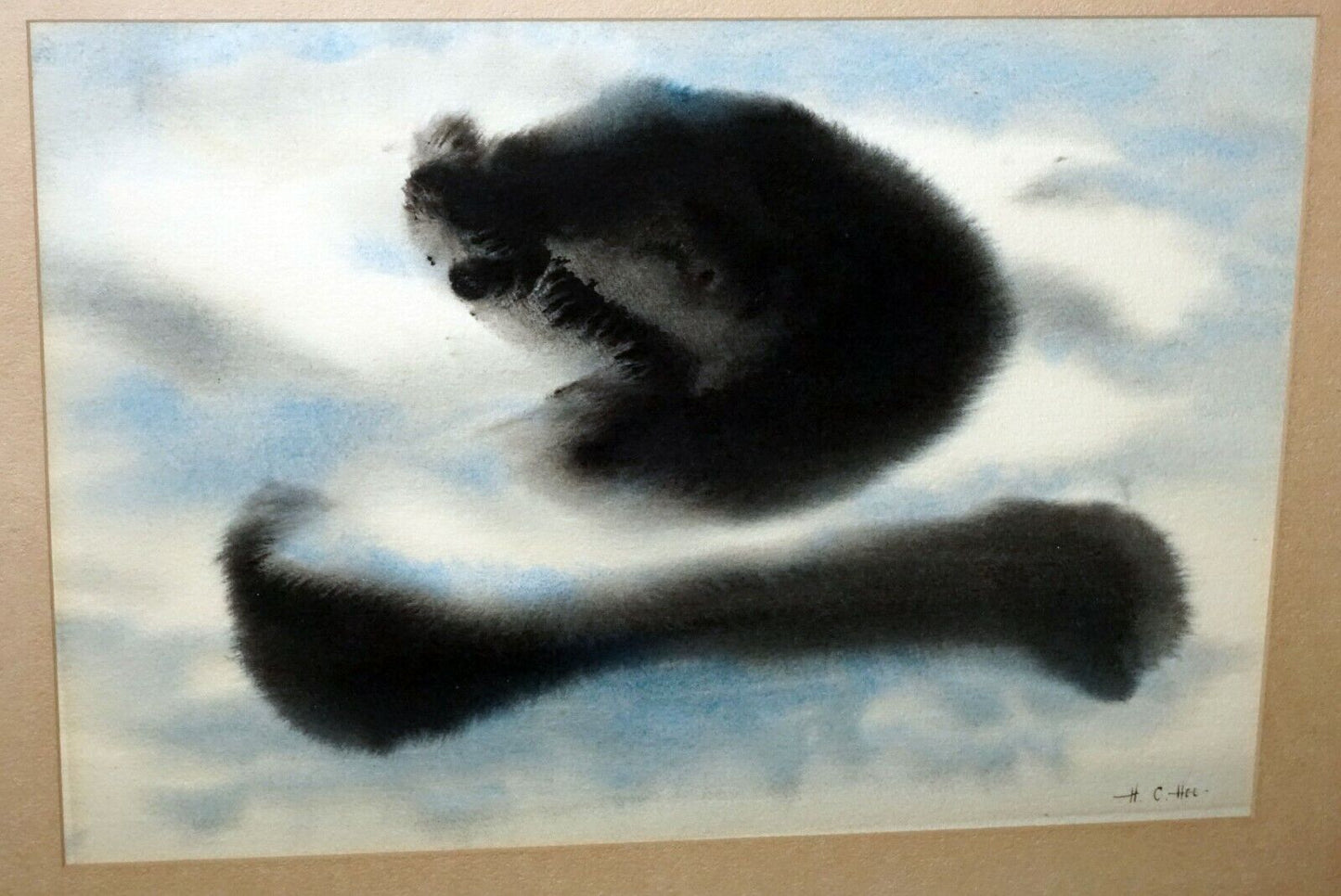 1960s Chinese Hawaii Watercolor Painting Toad by Hon Chew Hee (1906 - 1993)(FiS)