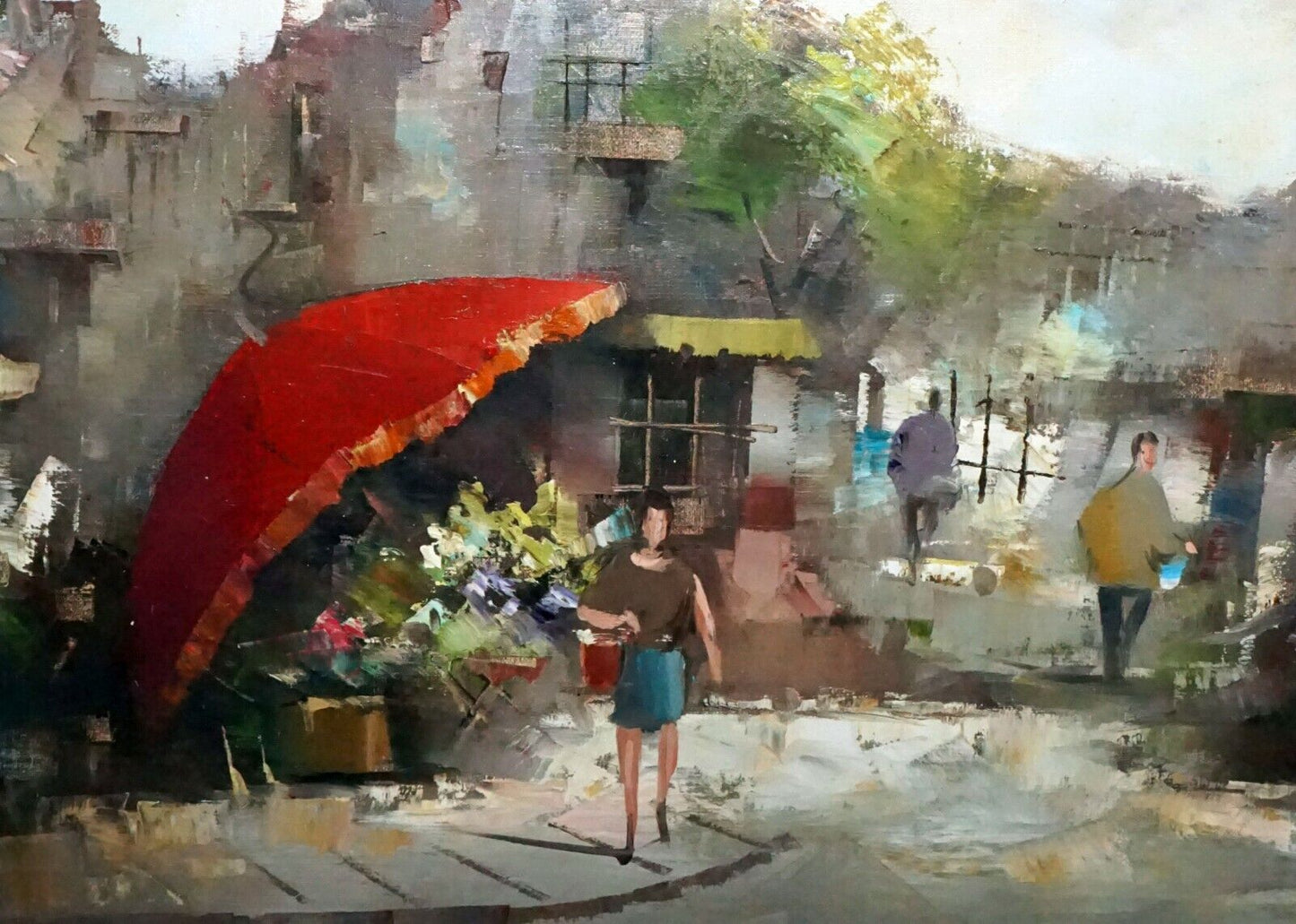Vintage Dutch Oil Painting Village Street Scene by Harry Koolen (1904-1985)(HoL)