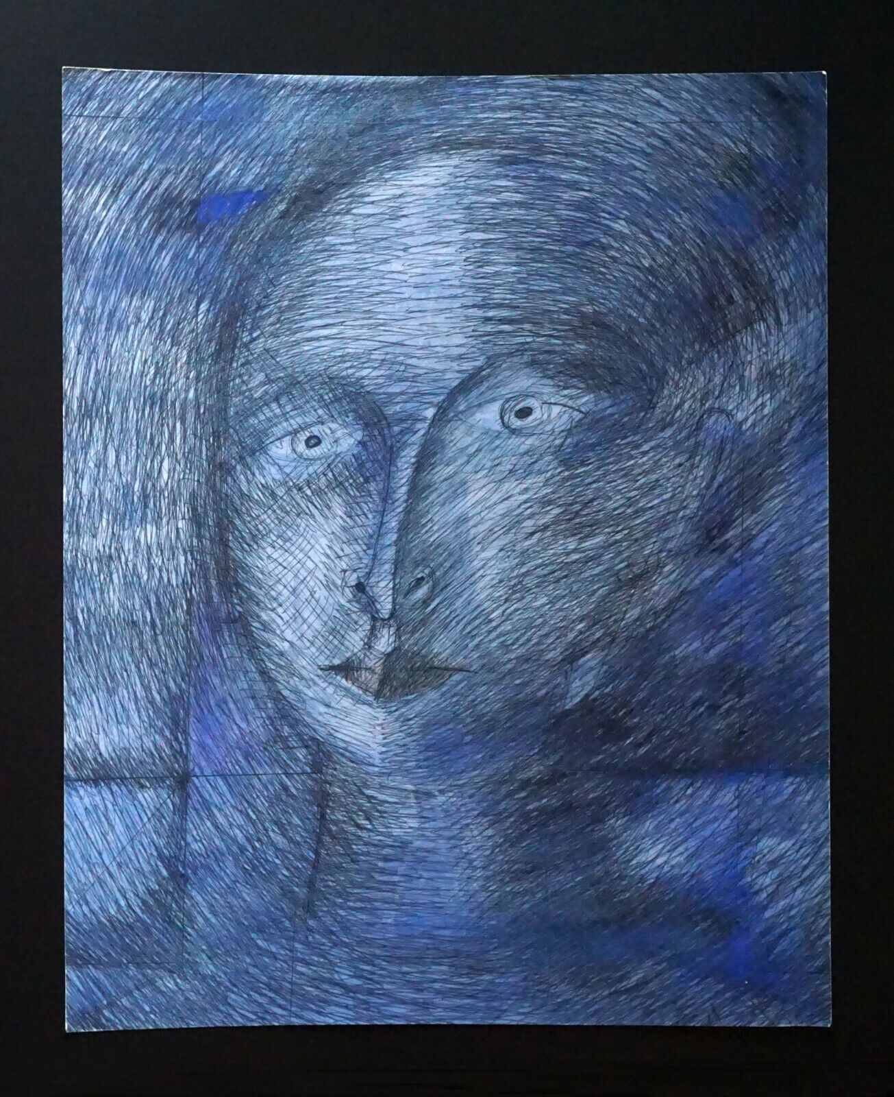 France HI Outsider Art Mixed Media Painting Portrait by Claude Vedel (EtJ)#20