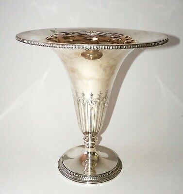 1920s US Large Sterling Silver Trumpet Vase w. Insert by Tiffany & Co. (Cwo)