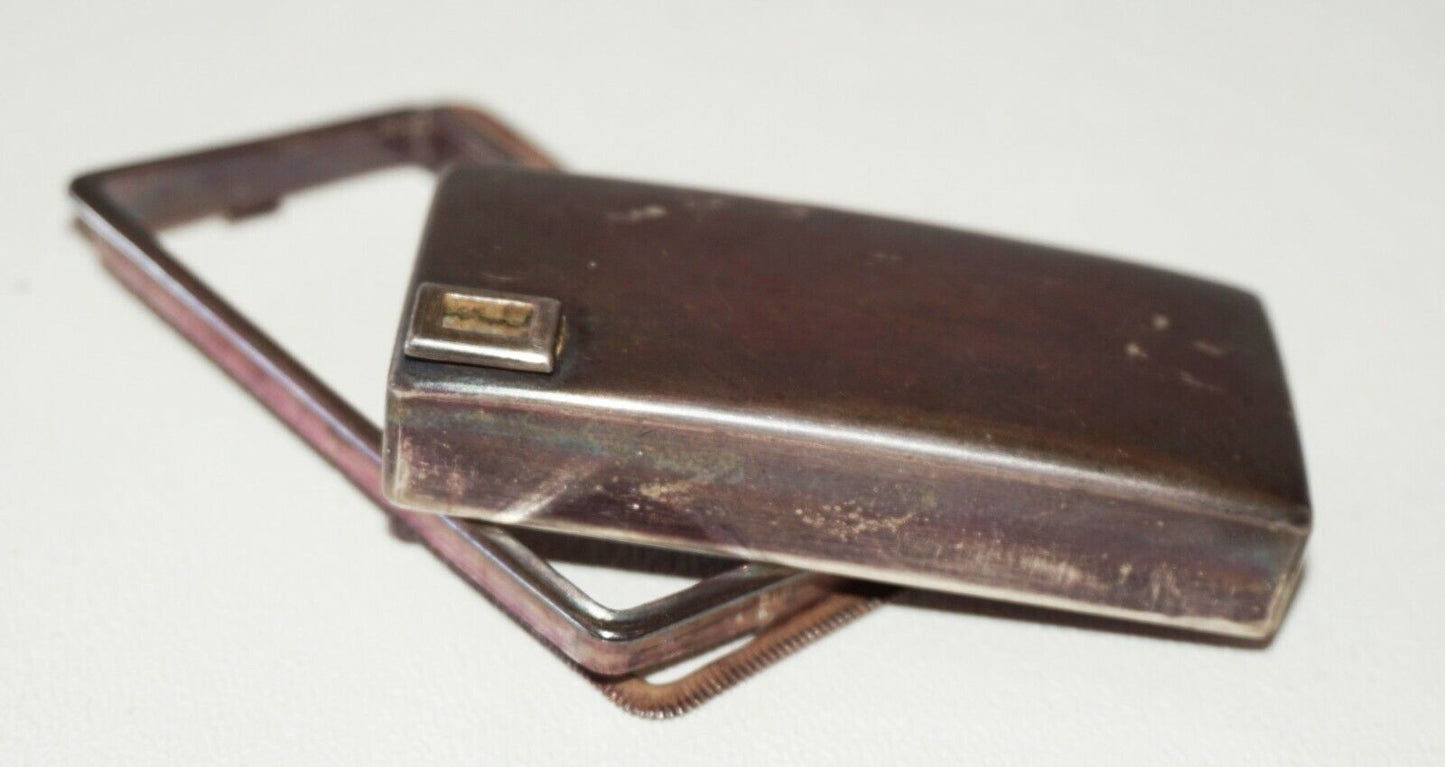 Antique Japanese Unmarked Silver Rectangular Water Dropper & Frame (NiT)