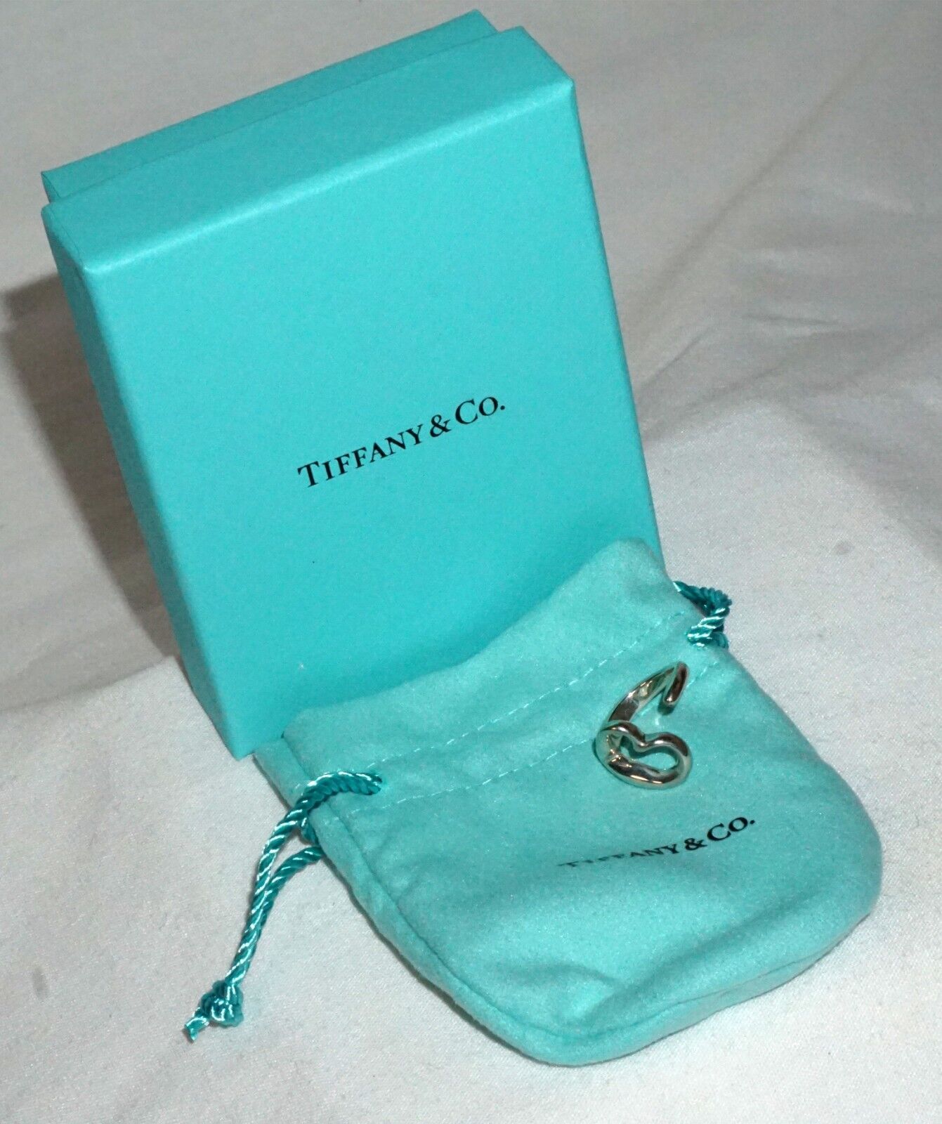 Vtg French Sterling Silver Open Heart Ring Sz.4 Elsa Peretti Tiffany & Co. (InS)