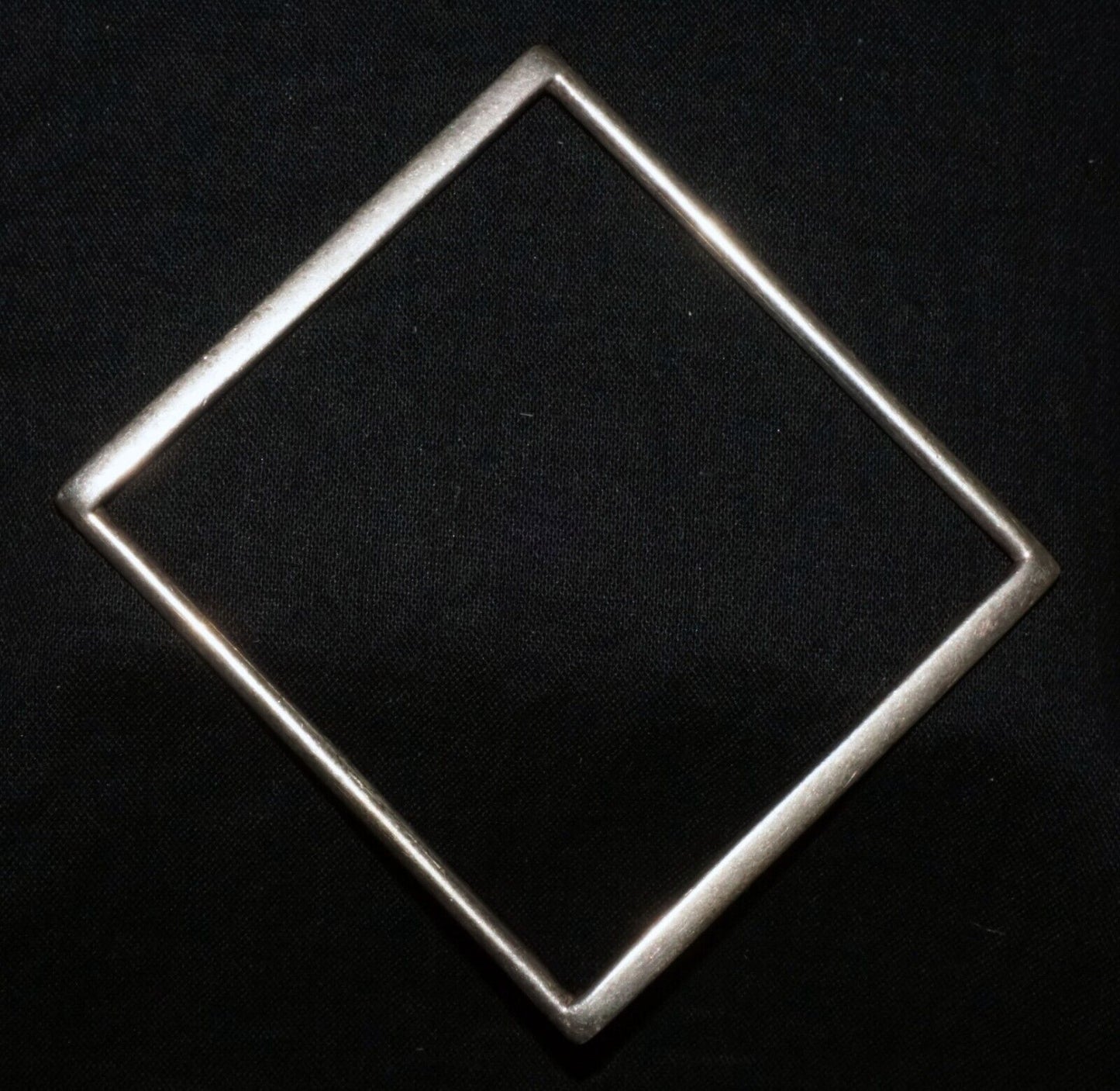 Vintage Modernist Unmarked Silver Square Bangle Bracelet unsigned (WoJ)