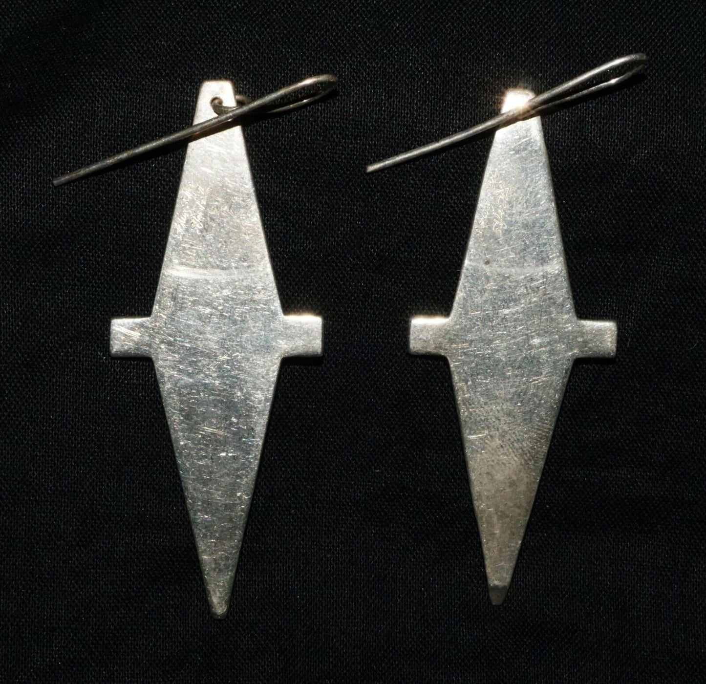 Hawaii Modernist Diamond Shaped Sterling Silver Earrings Stephen Geritz (WoJ)