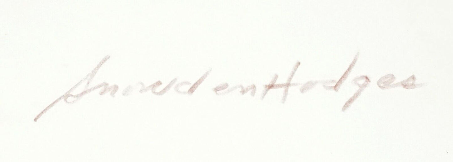 Hawaii Conte Crayon Drawing Seated Male Nude Back View Snowden Hodges (Sho)#28