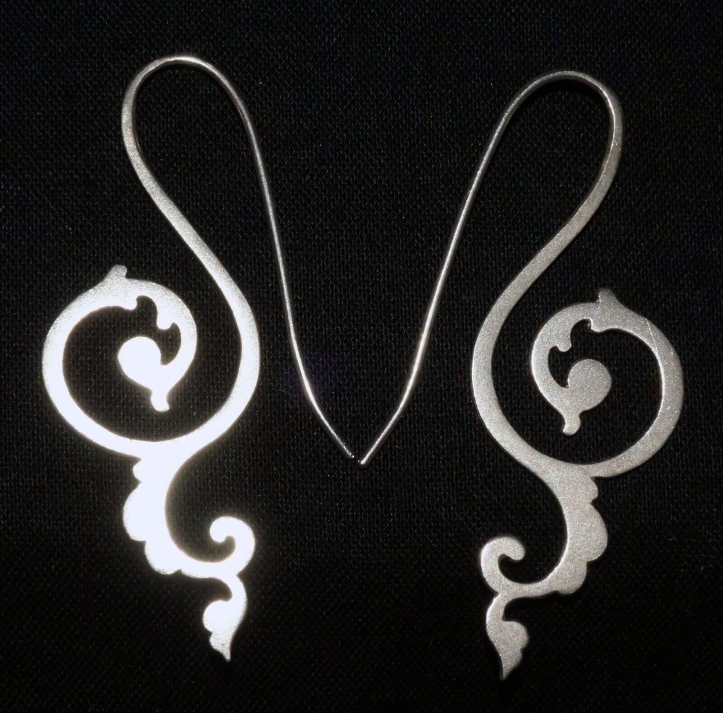 Hawaii Modernist Music Key Motif Sterling Silver Earrings by Joy (WoJ)