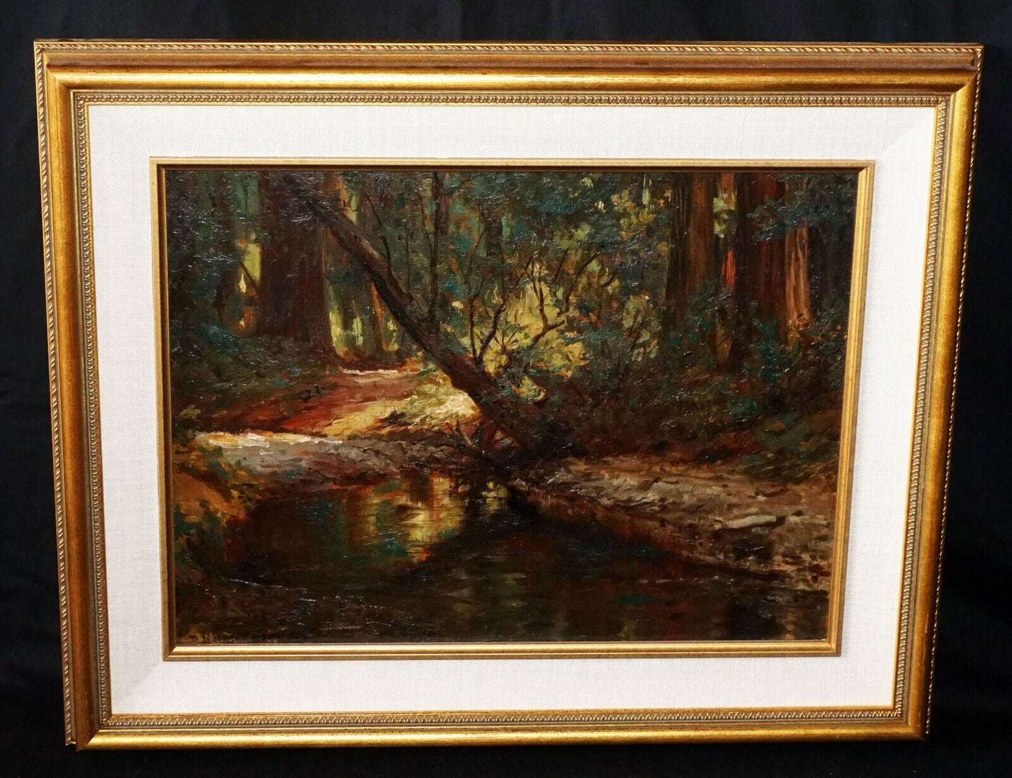 1910 California Oil Painting Forest by David Howard Hitchcock (1861-1943) (SRs)