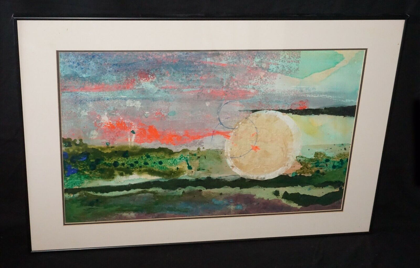Hawaii Modernist Mixed Media Painting Celestial Voyage by Warren Stenberg (PiJ)