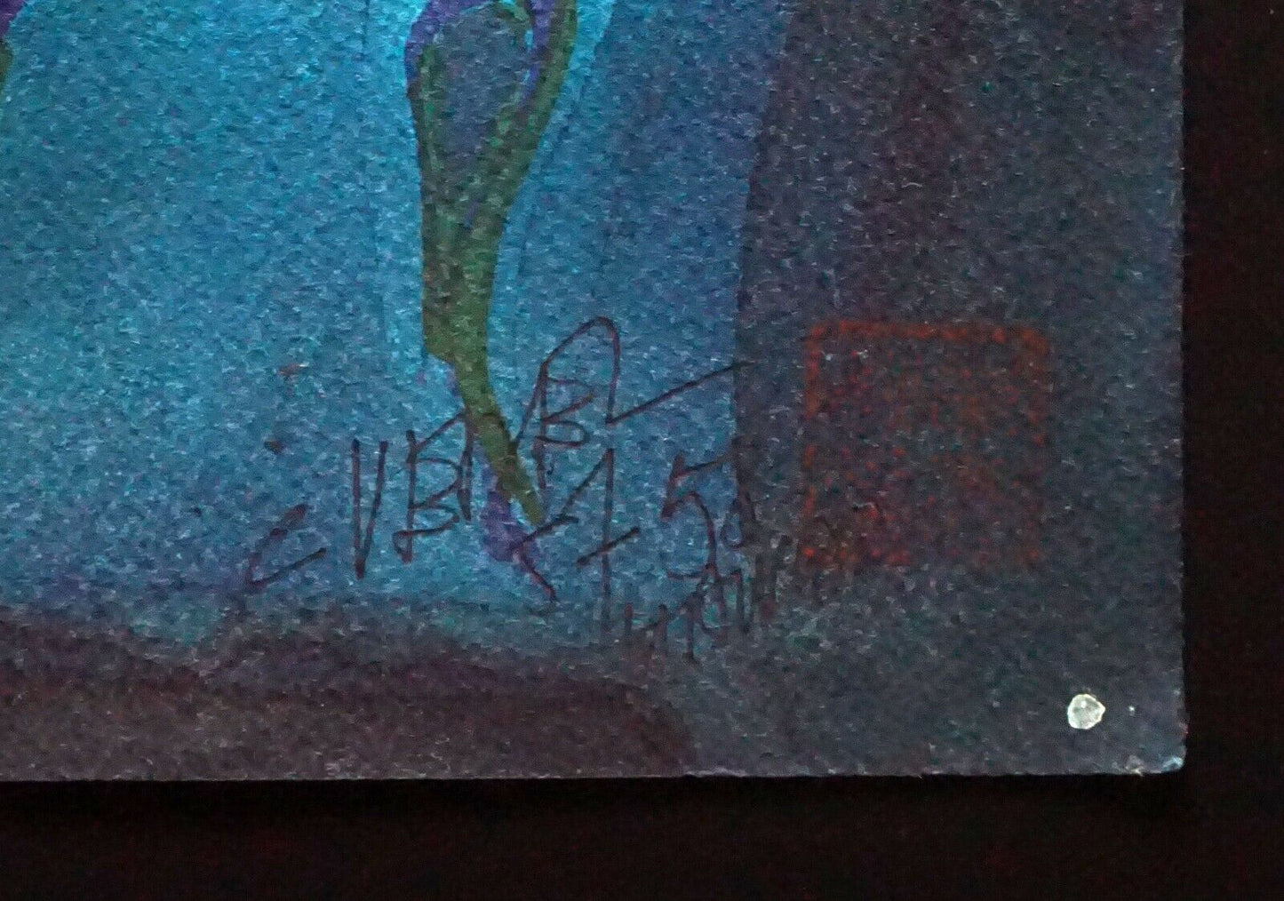 France Hawaii Outsider Art WC Painting Dark Figure & Dance Claude Vedel (EtJ)#14