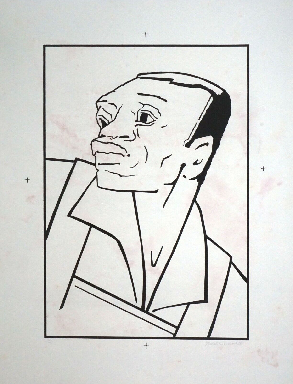 1976 Hawaii Print State C African American Man by Jean Charlot (1898-1979)(Mod)