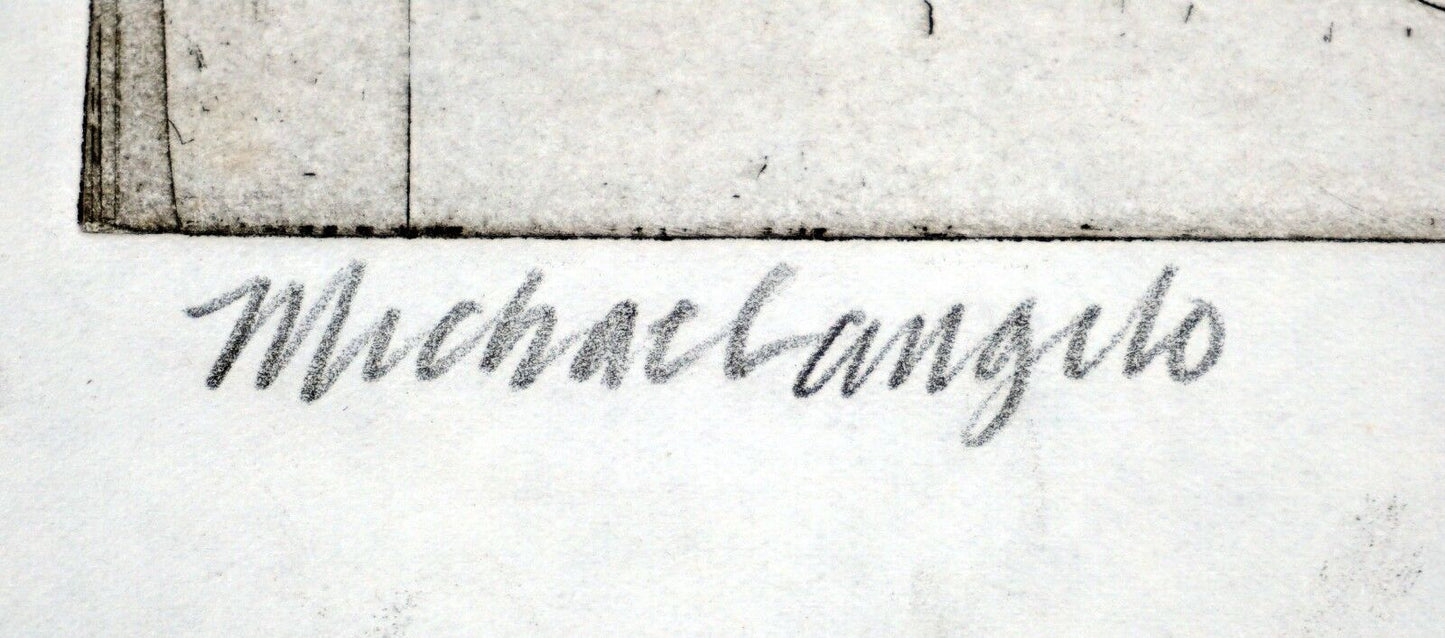 '64 California AP Etching Print Michelangelo by Thomas Cornell (1937-2012)(Mod)