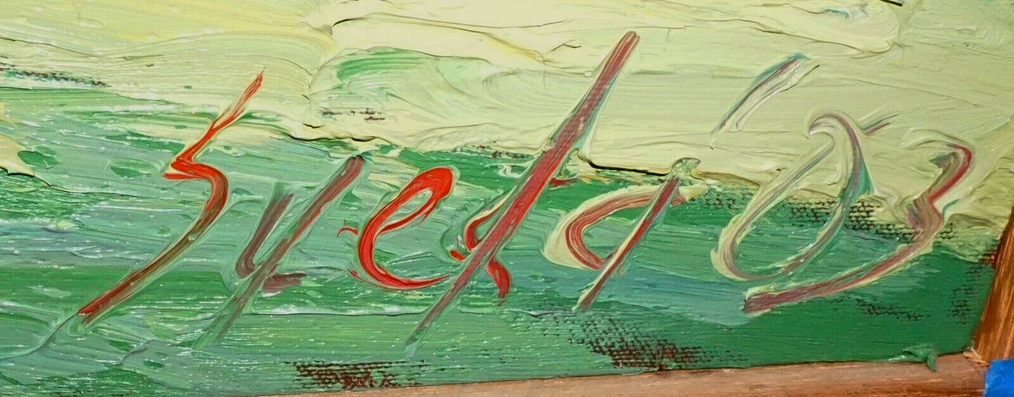 2003 Hawaii Heavy Impasto Oil Painting "Zen Garden" by Kelly Sueda (CrJ)