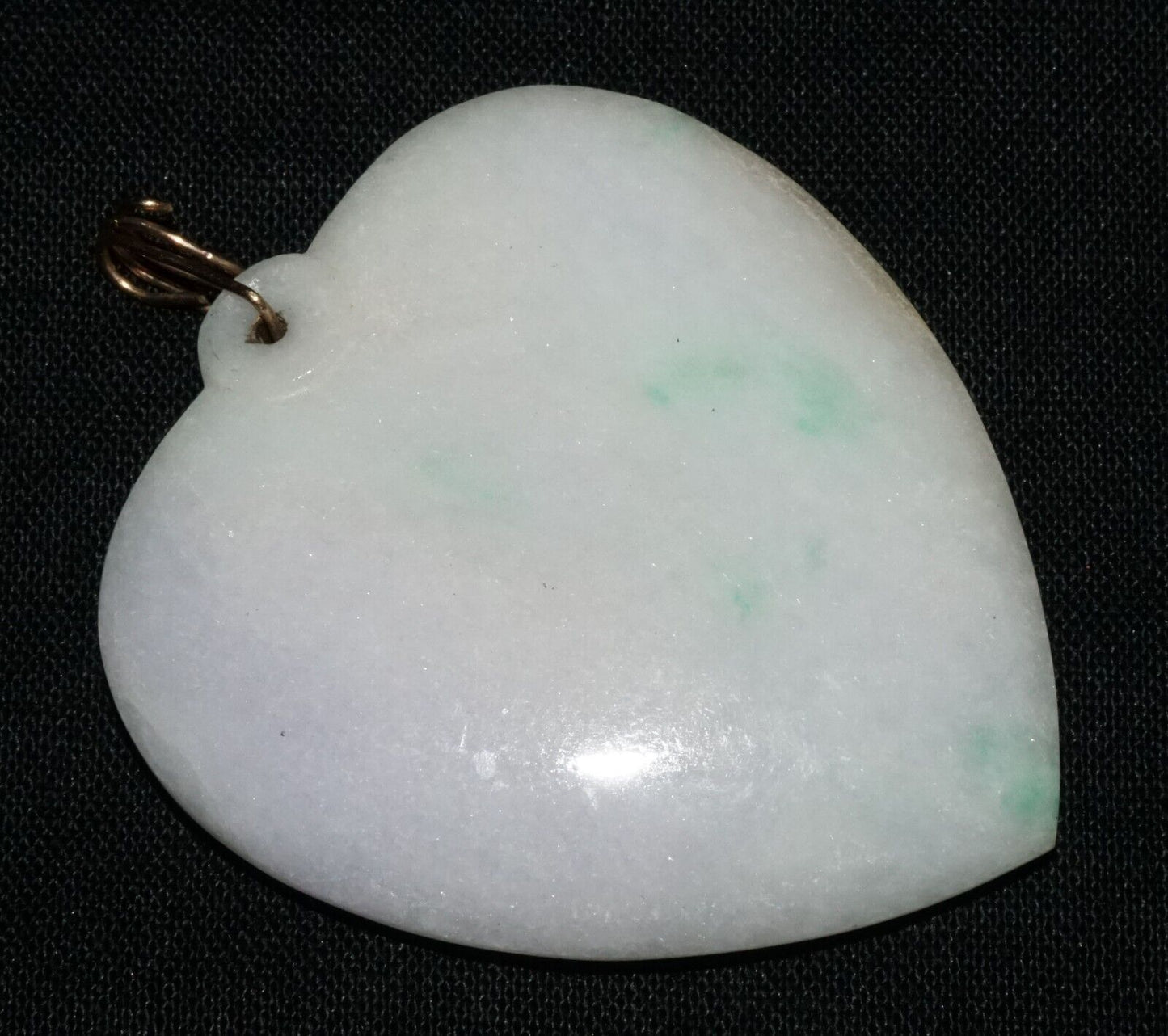 Vintage Chinese White Green Lavender Jadeite Jade Heart Motif Pendant (LeS) G8