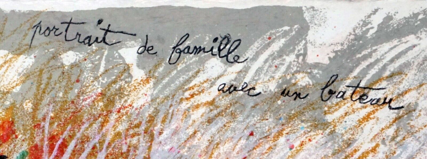 '78 French Print 6/175 Portrait de Famille Avec un Bateau by Theo Tobiasse (NoN)