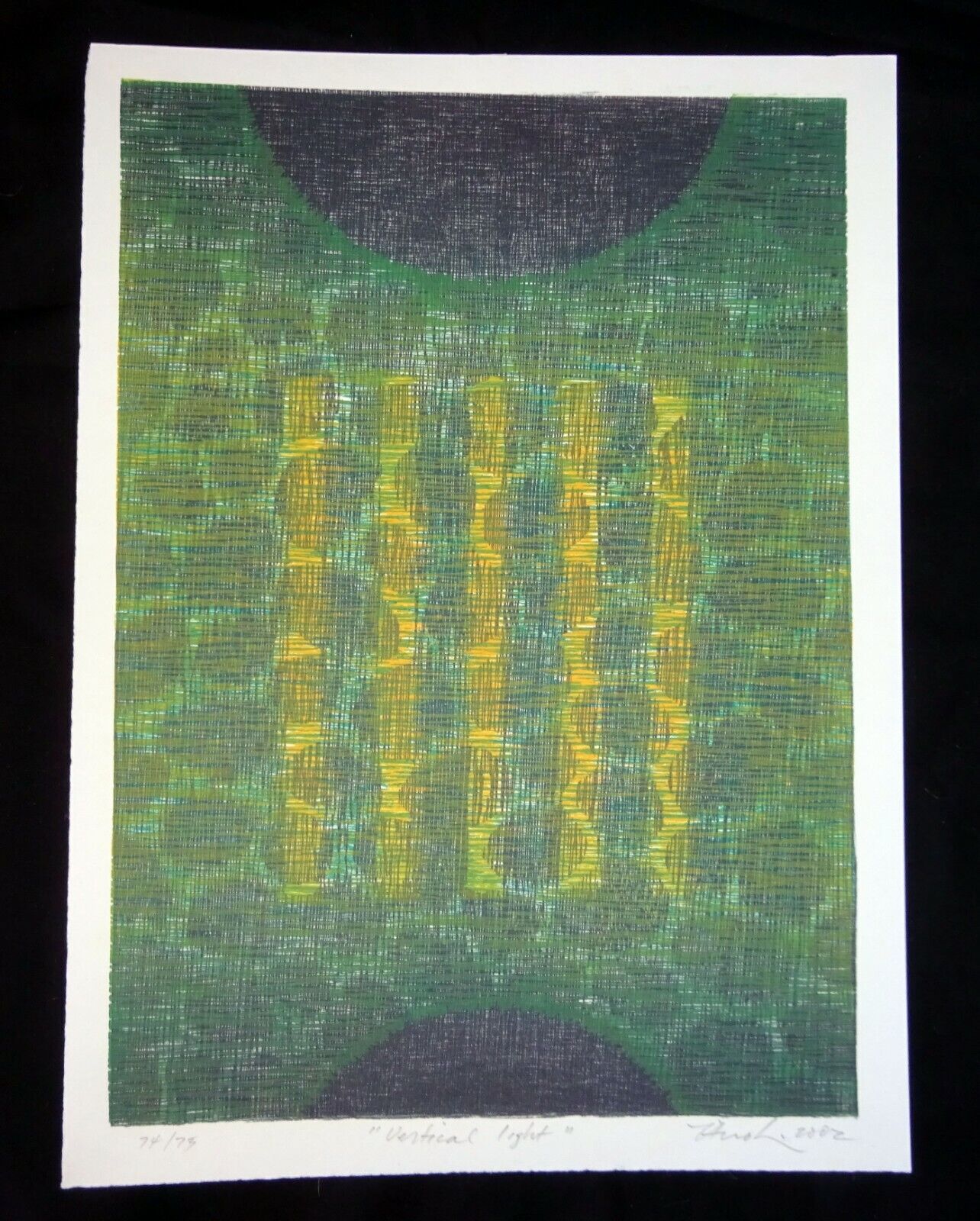 02 Hawaii Woodcut Print 74/75 "Vertical Light" by Hiroki Morinoue (b.1947)(AHB)