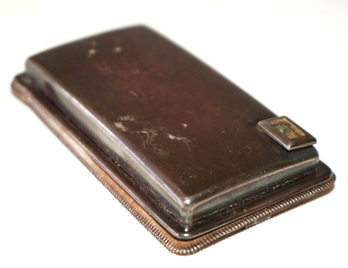 Antique Japanese Unmarked Silver Rectangular Water Dropper & Frame (NiT)