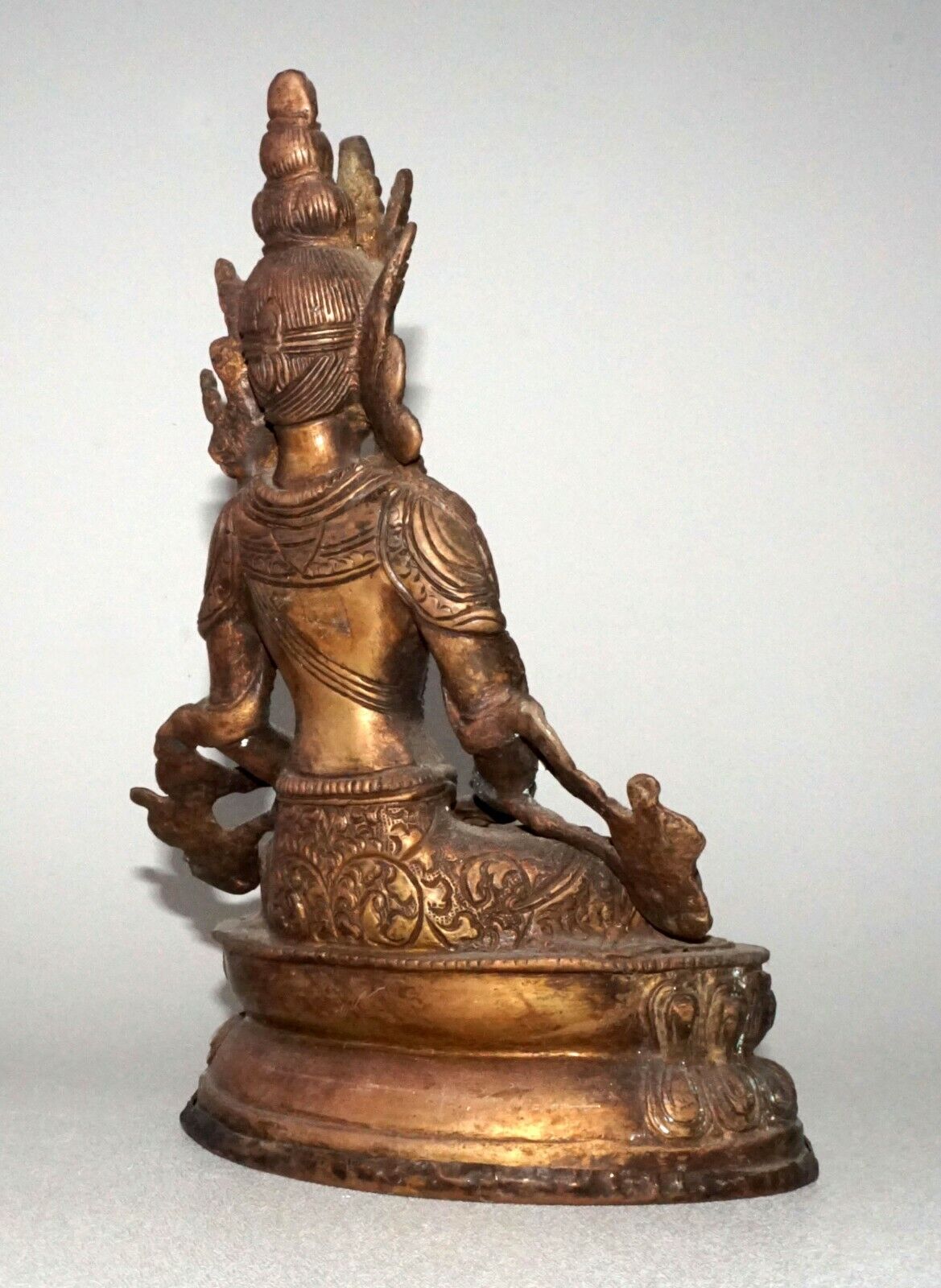 19/20C Nepalese Copper Seated Bodhisattva Buddhist Sculpture (NoN)