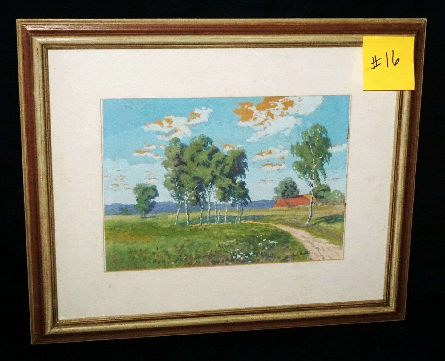 1930s German Gouache Painting "Country Road" by Franz Dudde (1889-1965)(***)