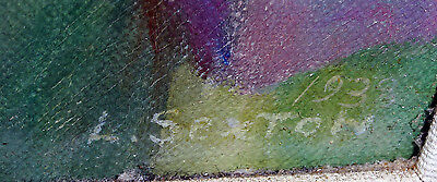 1938 Hawaii Oil Painting Landscape & Portrait Young Girl by Lloyd Sexton (Geo)