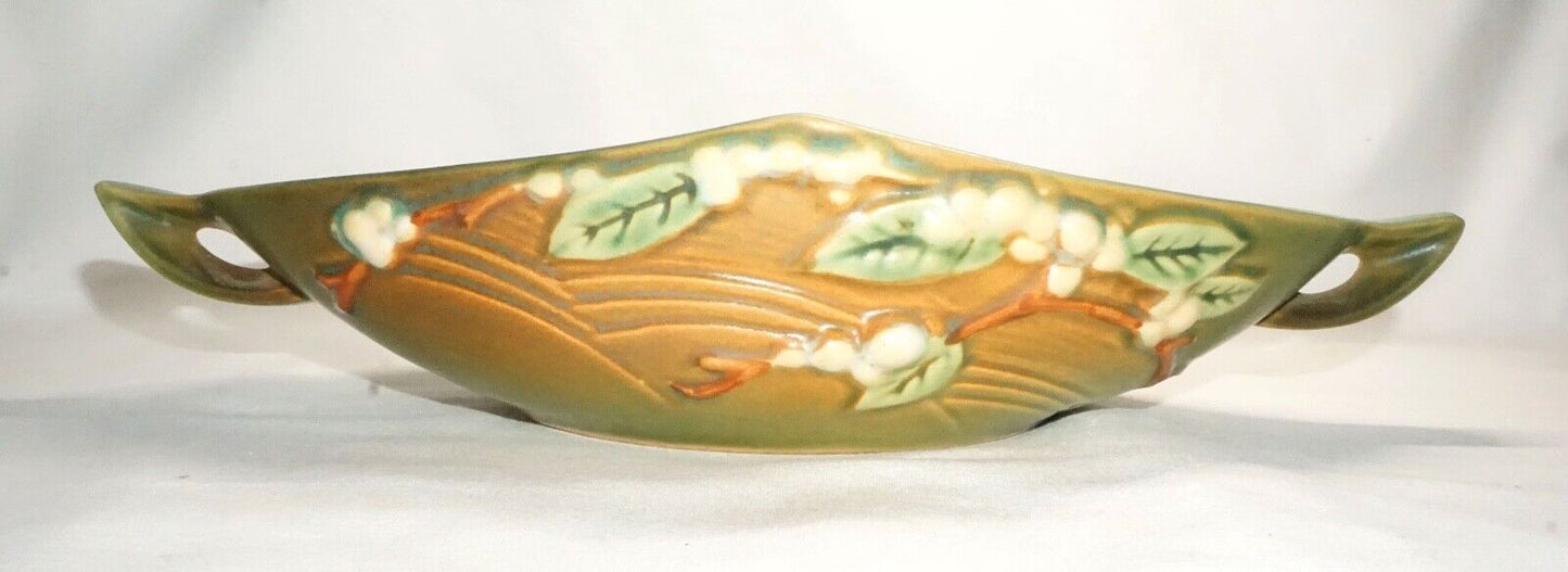 Vintage Roseville Pottery Snowberry Console Bowl -Shape 1BL2-10 Fern Green (NeW)