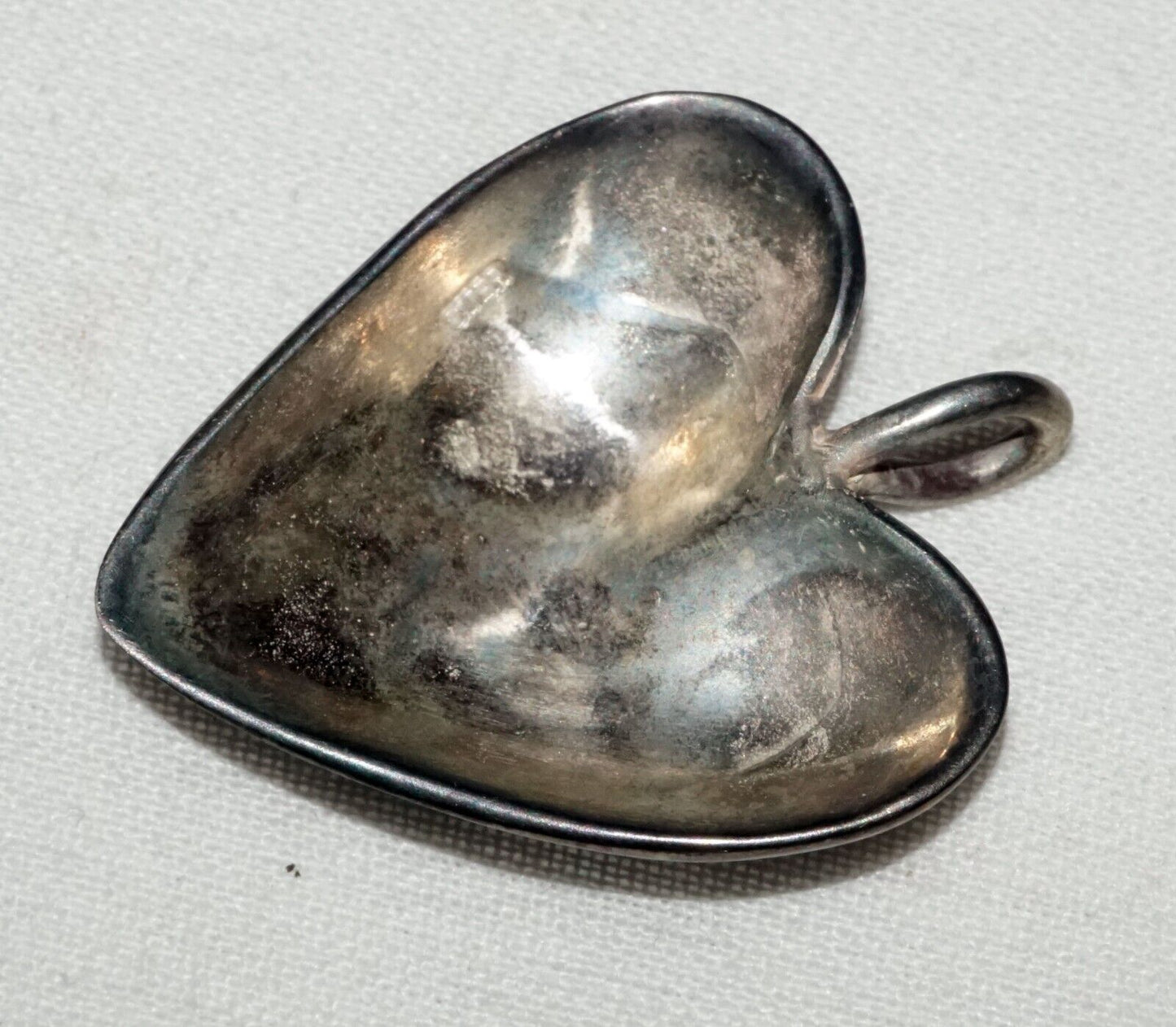 Vintage Sterling Silver Heart Bowl Pendant (AHB