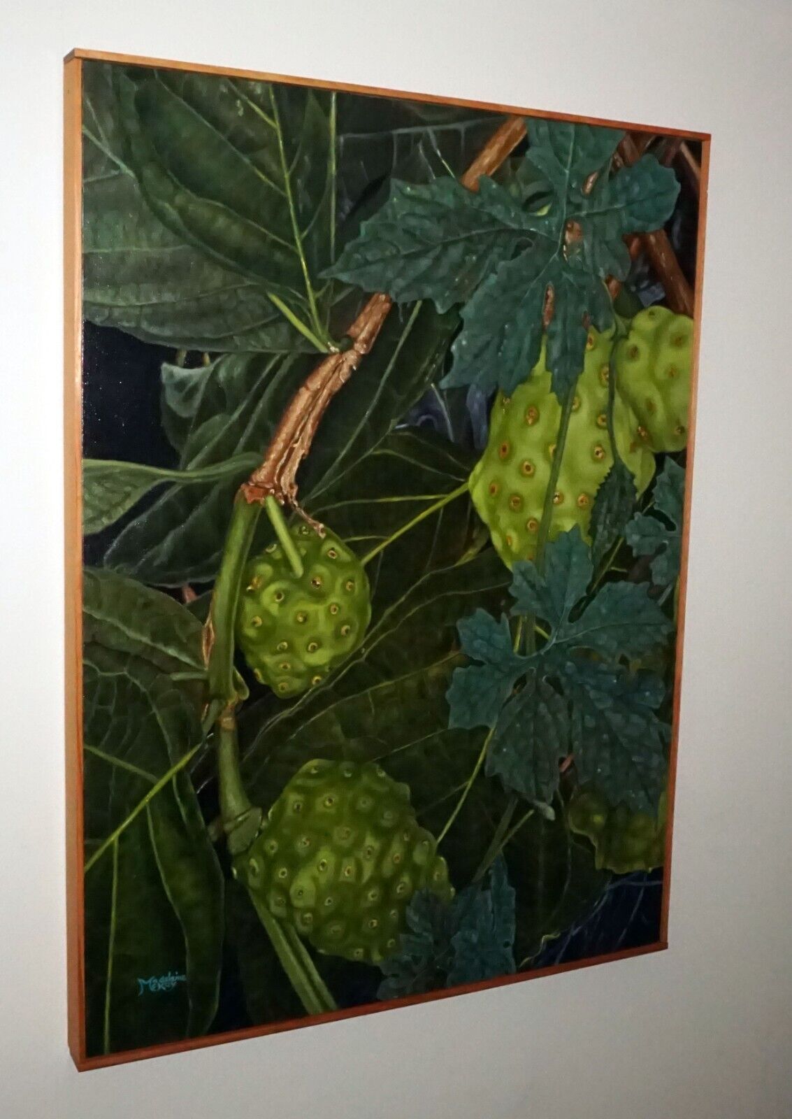 Hawaii Classic Realism Style Oil Painting "Noni Fruit" by Madeleine McKay (McM)