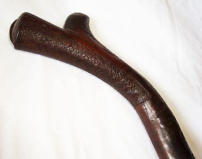 Antique Fijian Viti Wooden Carved War Club w. Kill Marks (Dil)