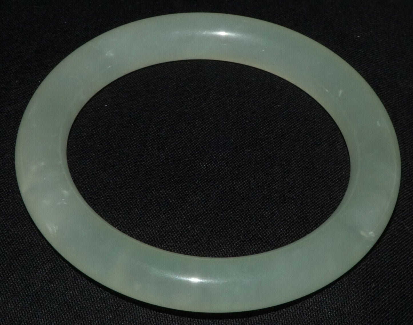 Vintage Chinese Semi Translucent Pale Green Glass Bangle Bracelet (LeS) B64