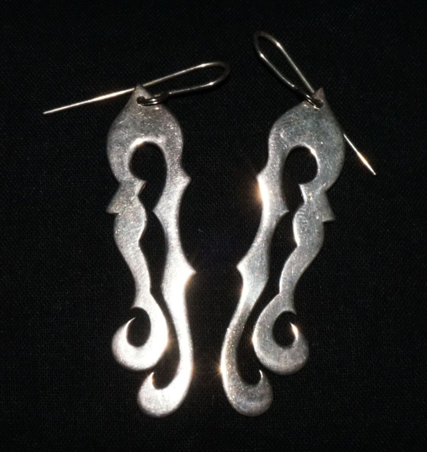 Hawaii Modernist Scroll Motif Sterling Silver Earrings by Stephen Geritz (WoJ)